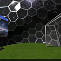 Futuristic New Moon Base With Hexagonal Structure And Green Interior Habitat