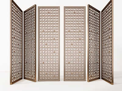 Modern glass screen metal screen partition water pattern glass screen combination model