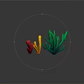 Colorful Coral Polyps In Three Colors Green Yellow Red On Gray Background With Reflection