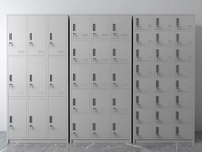 Secure Metal Lockers in Modern Shower Sauna Changing Room Facility 3d model