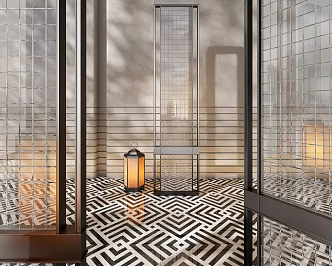 Modern hotel screen partition 3d model