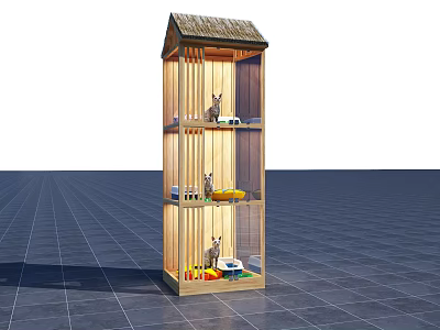 Modern cat room animal pet cat room window 3d model