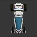 Futuristic White Concept Car With Blue Accents And Large Stylish Wheels