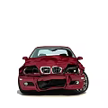 Red BMW Two Door Coupe With Front End Collision Damage
