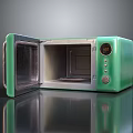 Green Computer PC Case With Open Door Control Panel And Digital 3d model