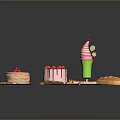 Assorted Delicious Foods Including Pancakes Cake Ice Cream Bacon Pizza And Bread