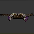 Detailed Crab With Purple Claws Dark Colored Body And Multiple Legs