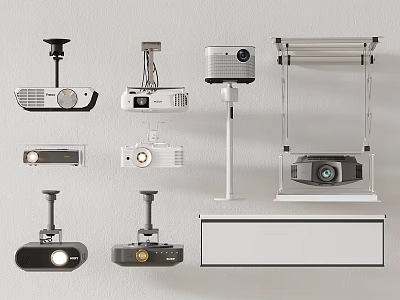 Projection Monitoring Devices Including Projectors Cameras And Screen 3d model
