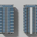 Modern Twin High Rise Residential Buildings With Glass Windows And Balconies