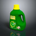 Natural Green Laundry Detergent In Green Bottle With Yellow Cap 3d model