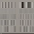 Various Decorative Wall Panels With Different Textures And White Gray Tones 3d model