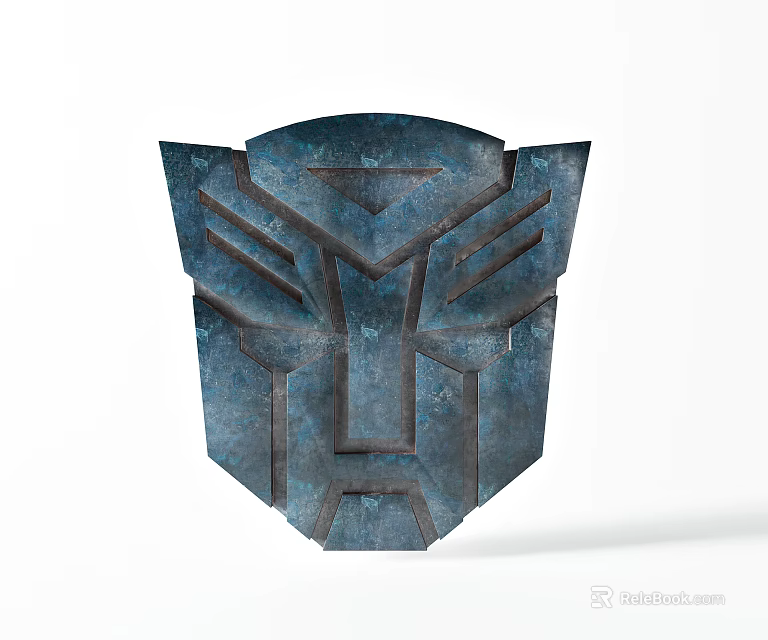 Metallic Wall Decor With Geometric Design And Textured Blue Green Surface 3d model 
