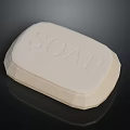 White Oval Carved Soap With Engraved Letters On Smooth Surface 3d model