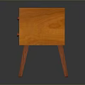 Wooden Modern Bedside Table With Two Drawers And Slim Legs Design