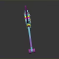 Colorful Unicorn Shaped Household Item With Purple Mane And Rainbow Horn Long Handle Pink Base