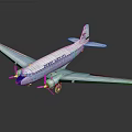 Virgin Atlantic Classic Passenger Airplane With White And Blue Livery And Propeller Engines