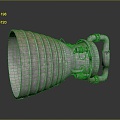 modern rocket engine fuel thruster jet engine aircraft engine 3d model