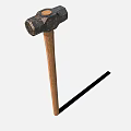 Rustic Hardware Hammer With Metal Head And Wooden Handle For DIY Projects