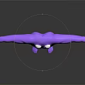 Purple Cartoon Creature Character With Big Eyes Stretchy Arms And Soft Texture