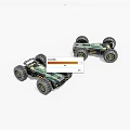 Green Toy Off Road Cars With Large Wheels And Detailed Model Design