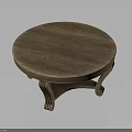 Round Wooden Coffee Table With Ornate Carved Legs For Living Room Furniture