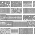Collection of Assorted Decorative Textures Including Geometric Patterns Dots and Waves 3d model