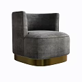Modern Gray Fabric Single Sofa With Golden Round Base Design 3d model