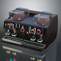 Modern Kitchen Coffee Machine With Two Transparent Coffee Beans Containers And Digital Control Panel Buttons 3d model