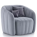 Elegant Modern Gray Single Sofa With Vertical Stripe Design And Accent Pillows 3d model