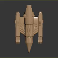 Golden Spaceship Model With Futuristic Design Metallic Finish And Shiny Surface