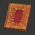Red Covered Decorative Life Supply With Exquisite Gold Ornate Patterns And Shiny Surface
