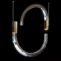 Modern Chandelier With Multiple Transparent Glass Rings And Gold Accents Hanging Design