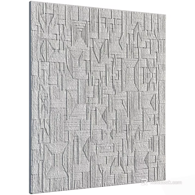 Abstract Painting With Intricate Geometric Patterns Textured Gray Surface Design 3d model