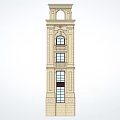 Classical Stone Tower With Decorative Top And Multiple Windows Architecture