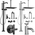 Modern Bathroom Kitchen Shower Faucet Designs With Handle Spray Head Fixtures 3d model