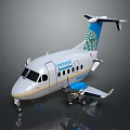 Continental Connection Passenger Plane With White Body Blue Yellow Stripes And Tail Logo Design