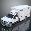 Modern White Ambulance Exterior With Roof Emergency Lights And Side Door Design