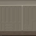 Modern White Wardrobe With Arched Panel Doors And Drawer Storage Units 3d model