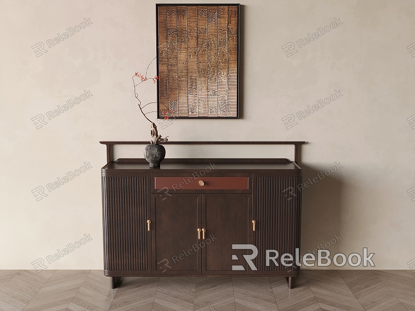 New Chinese-style Sideboard Entrance Living Room Storage Decorative Cabinet Tea Storage Partition Tea Cabinet Side Cabinet model