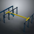 Industrial Gantry Lifting Equipment With Blue Frame And Yellow Beam Structure