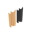 Modern Golden Wall Lamps With Vertical Strips Design Illuminated On Black Background