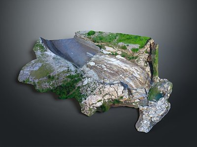 Gulf Stream Bend Riverbed River Water to Landscape Freehand Landscape Art Scene 3d model