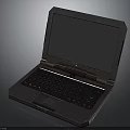 Open Laptop Electronic Appliance With Black Keyboard And Blank Screen Design 3d model