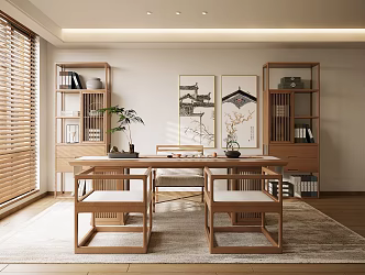 New Chinese Zen Tea Room 3d model