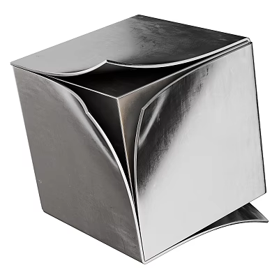 Modern Metal Sculpture With Abstract Geometric Folded Design For Contemporary Art 3d model