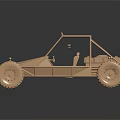 Golden Off Road Utility Vehicle With Frame Structure And Large Tires