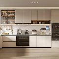 Modern Kitchen Interior With White Cabinets Countertop And Stainless Steel Appliances