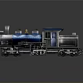Blue Steam Locomotive Model Train With Silver Details And Yellow Accent