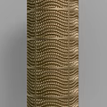 Modern Gold Decorative Column With Wavy Texture And Cross Line Patterns