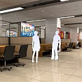 Front Desk Reception in Nanchang Economic Development Zone Talent Building With Modern Welcome Backdrop And Green Plant